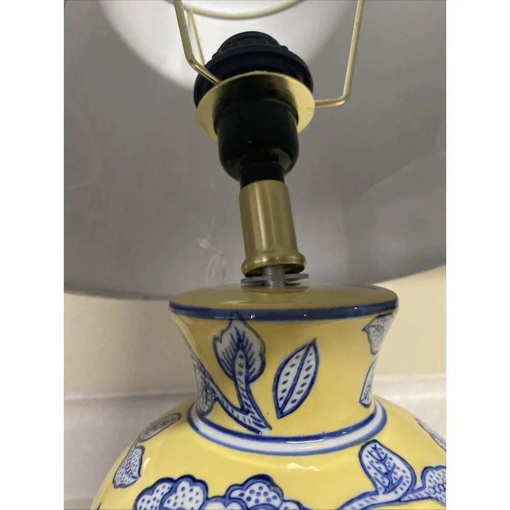 Brooks Brothers Yellow & Blue Floral Table Lamp